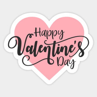 Lovely Happy Valentine's Day Calligraphy Sticker